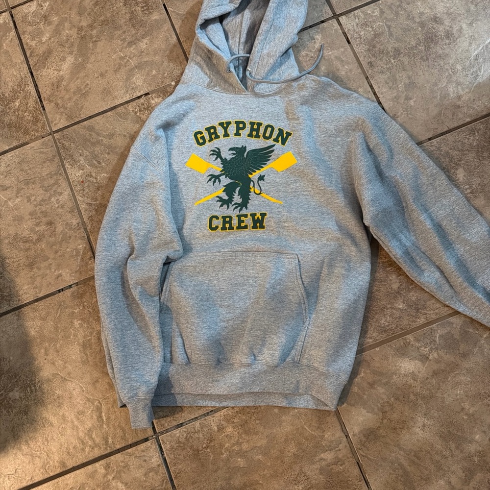 Gryphon Gray Crew Hoodie with Yellow and Green Logo